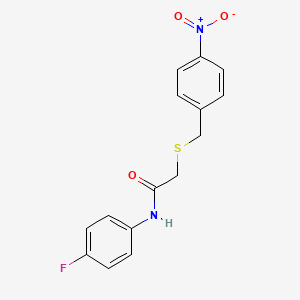 molecular formula C15H13FN2O3S B5881600 N-(4-fluorophenyl)-2-[(4-nitrobenzyl)thio]acetamide 