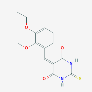 molecular formula C14H14N2O4S B5881603 5-(3-ethoxy-2-methoxybenzylidene)-2-thioxodihydro-4,6(1H,5H)-pyrimidinedione 