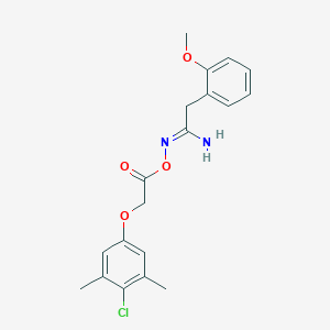 N'-{[(4-chloro-3,5-dimethylphenoxy)acetyl]oxy}-2-(2-methoxyphenyl)ethanimidamide