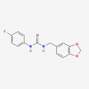 molecular formula C15H13FN2O3 B5881654 N-(1,3-benzodioxol-5-ylmethyl)-N'-(4-fluorophenyl)urea 