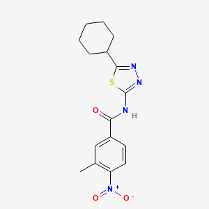 molecular formula C16H18N4O3S B5881658 N-(5-cyclohexyl-1,3,4-thiadiazol-2-yl)-3-methyl-4-nitrobenzamide 
