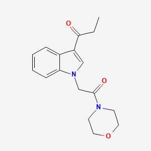 molecular formula C17H20N2O3 B5881666 1-{1-[2-(4-morpholinyl)-2-oxoethyl]-1H-indol-3-yl}-1-propanone 
