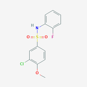 molecular formula C13H11ClFNO3S B5881681 3-chloro-N-(2-fluorophenyl)-4-methoxybenzenesulfonamide 