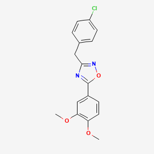 molecular formula C17H15ClN2O3 B5881685 3-(4-chlorobenzyl)-5-(3,4-dimethoxyphenyl)-1,2,4-oxadiazole 