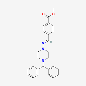 molecular formula C26H27N3O2 B5881698 methyl 4-({[4-(diphenylmethyl)-1-piperazinyl]imino}methyl)benzoate 