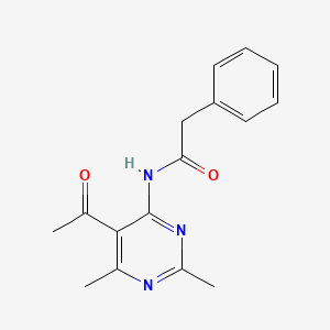 molecular formula C16H17N3O2 B5881709 N-(5-acetyl-2,6-dimethyl-4-pyrimidinyl)-2-phenylacetamide 