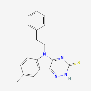 8-methyl-5-(2-phenylethyl)-5H-[1,2,4]triazino[5,6-b]indole-3-thiol