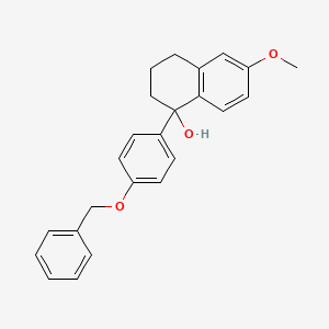 molecular formula C24H24O3 B588178 rac 4-Hydroxy-7-methoxy-4-(4-benzyloxyphenyl)-1,2,3,4-tetrahydronaphthalene CAS No. 1286878-19-0