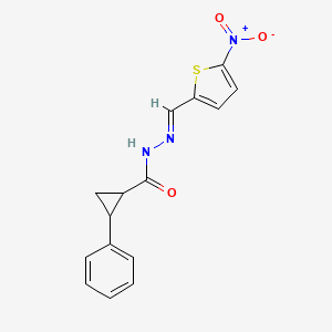molecular formula C15H13N3O3S B5881816 N'-[(5-nitro-2-thienyl)methylene]-2-phenylcyclopropanecarbohydrazide 