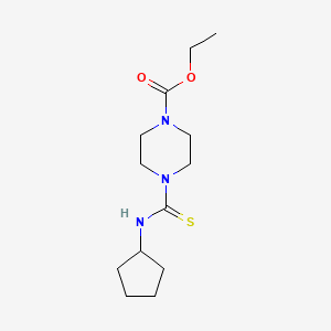 molecular formula C13H23N3O2S B5881847 ethyl 4-[(cyclopentylamino)carbonothioyl]-1-piperazinecarboxylate 