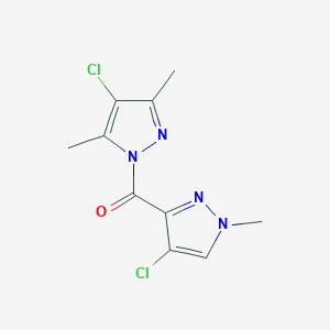 molecular formula C10H10Cl2N4O B5881854 4-chloro-1-[(4-chloro-1-methyl-1H-pyrazol-3-yl)carbonyl]-3,5-dimethyl-1H-pyrazole 