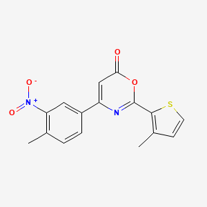 molecular formula C16H12N2O4S B5881877 4-(4-methyl-3-nitrophenyl)-2-(3-methyl-2-thienyl)-6H-1,3-oxazin-6-one 