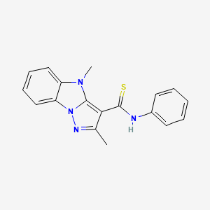 molecular formula C18H16N4S B5881905 2,4-dimethyl-N-phenyl-4H-pyrazolo[1,5-a]benzimidazole-3-carbothioamide 