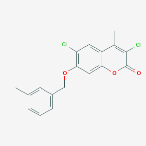 3,6-dichloro-4-methyl-7-[(3-methylbenzyl)oxy]-2H-chromen-2-one