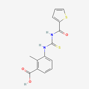 2-methyl-3-({[(2-thienylcarbonyl)amino]carbonothioyl}amino)benzoic acid
