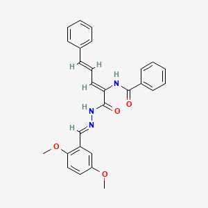 N-(1-{[2-(2,5-dimethoxybenzylidene)hydrazino]carbonyl}-4-phenyl-1,3-butadien-1-yl)benzamide