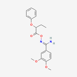 molecular formula C19H22N2O5 B5881948 3,4-dimethoxy-N'-[(2-phenoxybutanoyl)oxy]benzenecarboximidamide 