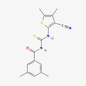molecular formula C17H17N3OS2 B5881966 N-{[(3-cyano-4,5-dimethyl-2-thienyl)amino]carbonothioyl}-3,5-dimethylbenzamide 