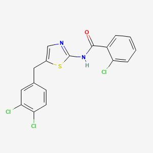 molecular formula C17H11Cl3N2OS B5882027 2-chloro-N-[5-(3,4-dichlorobenzyl)-1,3-thiazol-2-yl]benzamide 