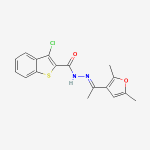molecular formula C17H15ClN2O2S B5882036 3-chloro-N'-[1-(2,5-dimethyl-3-furyl)ethylidene]-1-benzothiophene-2-carbohydrazide 