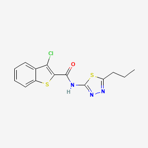 molecular formula C14H12ClN3OS2 B5882039 3-chloro-N-(5-propyl-1,3,4-thiadiazol-2-yl)-1-benzothiophene-2-carboxamide 