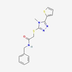 molecular formula C16H16N4OS2 B5882046 N-benzyl-2-{[4-methyl-5-(2-thienyl)-4H-1,2,4-triazol-3-yl]thio}acetamide 