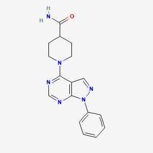 molecular formula C17H18N6O B5882074 1-(1-phenyl-1H-pyrazolo[3,4-d]pyrimidin-4-yl)-4-piperidinecarboxamide 