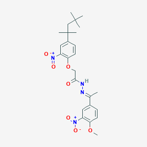 molecular formula C25H32N4O7 B5882075 N'-[1-(4-methoxy-3-nitrophenyl)ethylidene]-2-[2-nitro-4-(1,1,3,3-tetramethylbutyl)phenoxy]acetohydrazide 