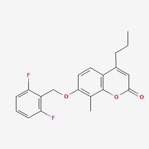 molecular formula C20H18F2O3 B5882096 7-[(2,6-difluorobenzyl)oxy]-8-methyl-4-propyl-2H-chromen-2-one 