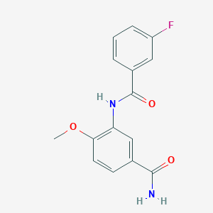 molecular formula C15H13FN2O3 B5882102 3-[(3-fluorobenzoyl)amino]-4-methoxybenzamide 