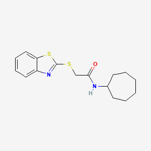 molecular formula C16H20N2OS2 B5882123 2-(1,3-benzothiazol-2-ylthio)-N-cycloheptylacetamide 