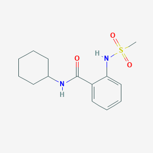 molecular formula C14H20N2O3S B5882190 N-cyclohexyl-2-[(methylsulfonyl)amino]benzamide 