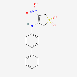molecular formula C16H14N2O4S B5882254 4-biphenylyl(4-nitro-1,1-dioxido-2,5-dihydro-3-thienyl)amine 