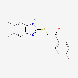 2-[(5,6-dimethyl-1H-benzimidazol-2-yl)thio]-1-(4-fluorophenyl)ethanone