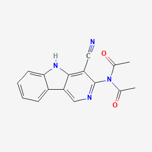 molecular formula C16H12N4O2 B5882445 N-acetyl-N-(4-cyano-5H-pyrido[4,3-b]indol-3-yl)acetamide 