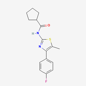 N-[4-(4-fluorophenyl)-5-methyl-1,3-thiazol-2-yl]cyclopentanecarboxamide