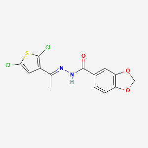 molecular formula C14H10Cl2N2O3S B5882461 N'-[1-(2,5-dichloro-3-thienyl)ethylidene]-1,3-benzodioxole-5-carbohydrazide 