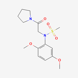 molecular formula C15H22N2O5S B5882499 N-(2,5-dimethoxyphenyl)-N-[2-oxo-2-(1-pyrrolidinyl)ethyl]methanesulfonamide 