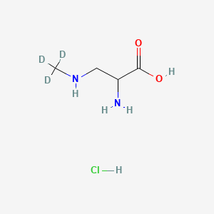 molecular formula C4H11ClN2O2 B588250 alpha-Amino-beta-methylaminopropionic Acid-d3 Hydrochloride CAS No. 1794713-10-2