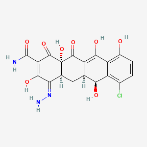 molecular formula C19H16ClN3O8 B588260 (4Z,4aS,5aS,6S,12aS)-7-Chloro-4-hydrazinylidene-3,6,10,11,12a-pentahydroxy-1,12-dioxo-1,4,4a,5,5a,6,12,12a-octahydrotetracene-2-carboxamide CAS No. 1177-81-7