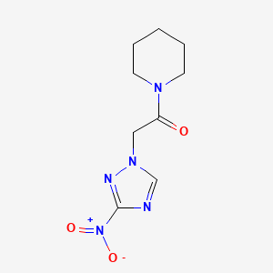 molecular formula C9H13N5O3 B5882616 1-[(3-nitro-1H-1,2,4-triazol-1-yl)acetyl]piperidine 