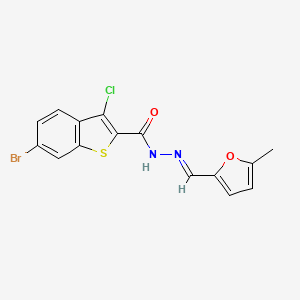 molecular formula C15H10BrClN2O2S B5882648 6-bromo-3-chloro-N'-[(5-methyl-2-furyl)methylene]-1-benzothiophene-2-carbohydrazide 