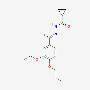 molecular formula C16H22N2O3 B5882680 N'-(3-ethoxy-4-propoxybenzylidene)cyclopropanecarbohydrazide 