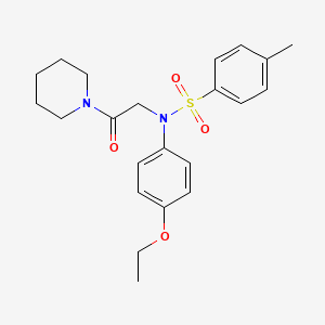 molecular formula C22H28N2O4S B5882705 N-(4-ethoxyphenyl)-4-methyl-N-[2-oxo-2-(1-piperidinyl)ethyl]benzenesulfonamide 