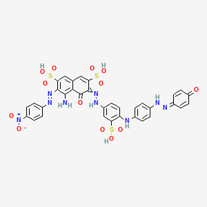 5-Amino-6-[(E)-(4-nitrophenyl)diazenyl]-4-oxo-3-[2-(4-{4-[2-(4-oxocyclohexa-2,5-dien-1-ylidene)hydrazinyl]anilino}-3-sulfophenyl)hydrazinylidene]-3,4-dihydronaphthalene-2,7-disulfonic acid