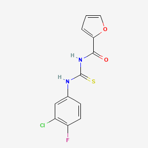 molecular formula C12H8ClFN2O2S B5882735 N-{[(3-chloro-4-fluorophenyl)amino]carbonothioyl}-2-furamide 