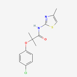 molecular formula C14H15ClN2O2S B5882785 2-(4-chlorophenoxy)-2-methyl-N-(4-methyl-1,3-thiazol-2-yl)propanamide 