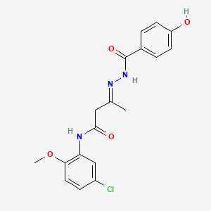 molecular formula C18H18ClN3O4 B5882789 N-(5-chloro-2-methoxyphenyl)-3-[(4-hydroxybenzoyl)hydrazono]butanamide 