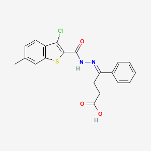 molecular formula C20H17ClN2O3S B5882843 4-{[(3-chloro-6-methyl-1-benzothien-2-yl)carbonyl]hydrazono}-4-phenylbutanoic acid 