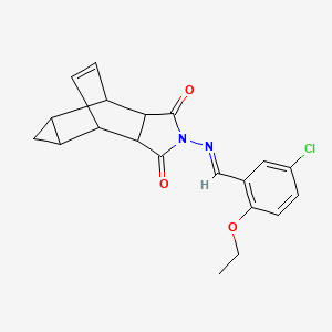 molecular formula C20H19ClN2O3 B5882860 4-[(5-chloro-2-ethoxybenzylidene)amino]-4-azatetracyclo[5.3.2.0~2,6~.0~8,10~]dodec-11-ene-3,5-dione 